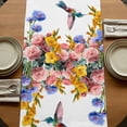 thumbnail image 5 of Table Runners 60 Inches Long Dress Scarves, Hummingbirds Farmhouse Kitchen/Dining Table Runner, Small Coffee Tablerunners, Spring Summer Watercolor Flowers Plant 13x60 Inch, 5 of 9