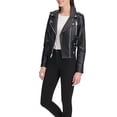 thumbnail image 2 of Womens Genuine Lambskin Leather Jacket Motorcycle Biker Leather Black Jacket W492, 2 of 4
