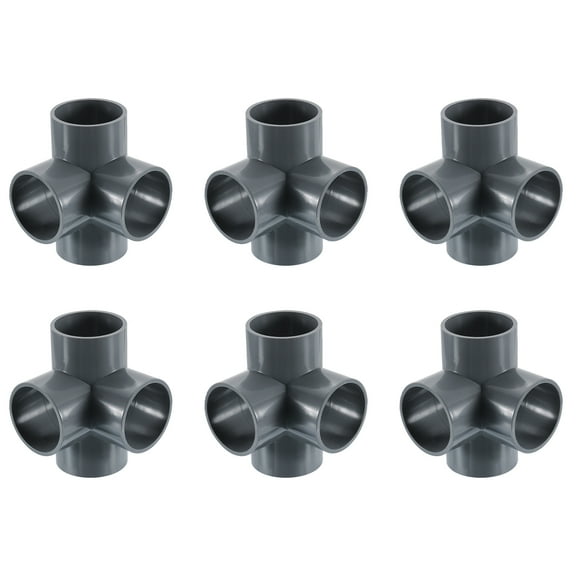 11/2" Fittings, 6Pcs 4 Way Elbow Connector Elbow Corner Fitting, Grey