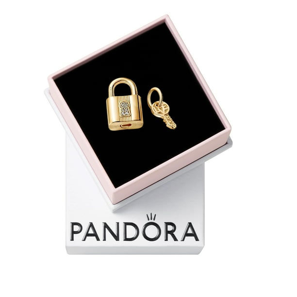 Colgante para candado y llave de Pandora, regalo para ella, compatible con ME Moments Shine con circonitas cúbicas, con caja de regalo