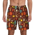 thumbnail image 3 of Uemuo Retro Coffee Pattern Mens Swim Trunks Quick Dry Board Shorts with Mesh Lining, Stretch Beach Shorts Quick Dry No-Chafing Board Shorts-X-Large, 3 of 9