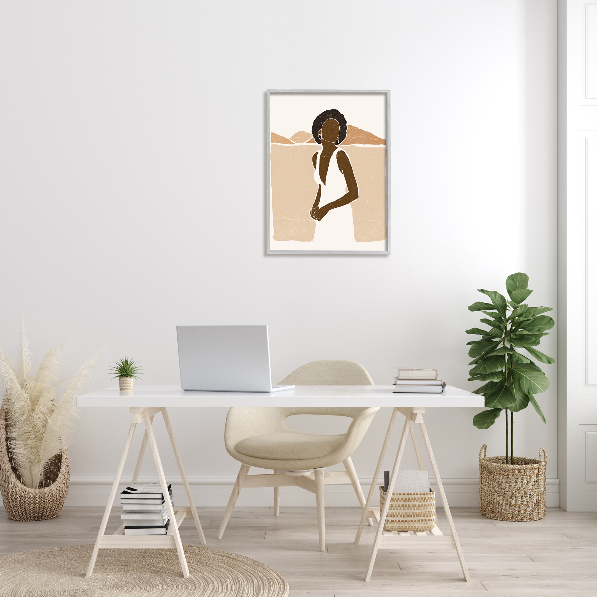Stupell Indtries Woman Standing in Desert Canyon Mountain Landscape,24 x 30,Design by Yuyu Pont
