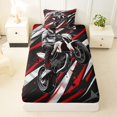 thumbnail image 3 of Manfei Speed Motocross Twin Sheets，Speed Games Bedding，Red White,3pcs,1 Fitted Sheet and 1 Pillowcase, 3 of 6