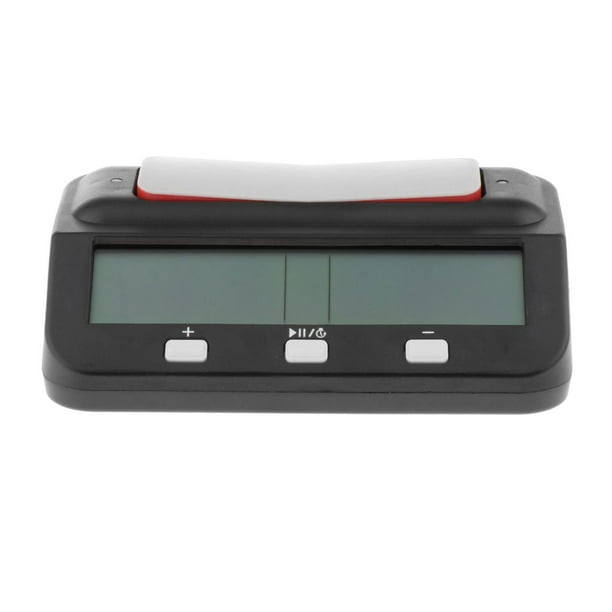 Reloj de ajedrez digital compacto con temporizador de cuenta regresiva y juego de mesa electrónico Negro