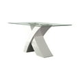 thumbnail image 3 of ACME Pervis Dining Table, White & Clear Glass, 3 of 5