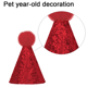 thumbnail image 3 of Conjunto de collar y sombrero de jazz para fiesta navideña para mascotas, con pajarita brillante y cierre de seguridad, para gatitos, cachorros, perros pequeños y gatos, 3 of 5