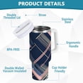 thumbnail image 2 of Yayeee 40oz Double-Wall Insulated Stainless Steel Tumbler with Handle Bottle, Black Stripes, 2 of 8