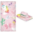 thumbnail image 6 of GZHJMY Bath Towel Sets for Bathroom Hand Towels Fingertip Towels Cute Unicorn Cactus and Heart 3 Piece Decorative Soft Cotton Absorbent, 6 of 6