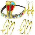 thumbnail image 1 of Tocado de cobra egipcia para Halloween, accesorios para disfraces egipcios para mujer, diadema con cuentas doradas, accesorios para el cabello con lentejuelas de faraón, 1 of 6