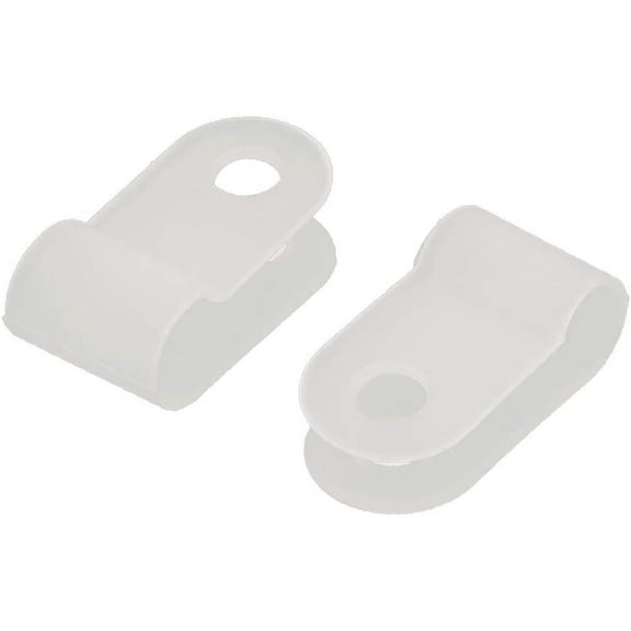 2Pcs Nylon R Type 3/16" 5.3mm Cable Cord Wire Clamp Clip Fastener White(2Pcs Nylon R Tipo 3/16' 'Cavo fermacavo da 5,3 mm Fascetta fermacavo bianca