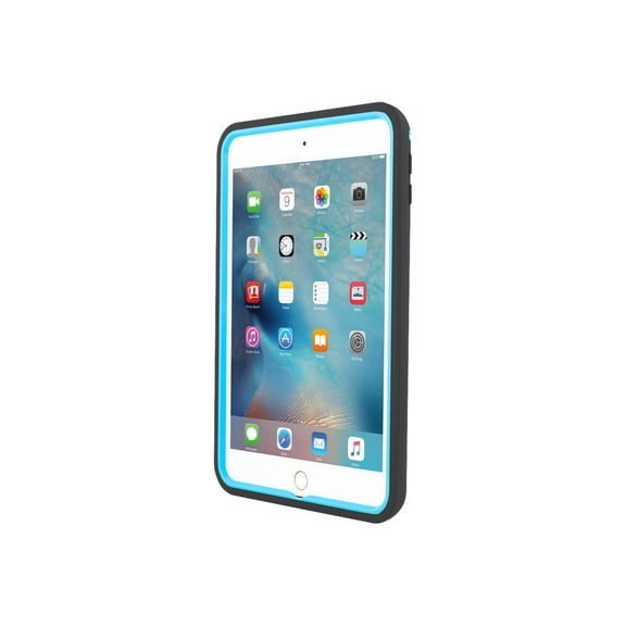 Incipio CAPTURE - Back cover for tablet - rugged - silicone, polycarbonate, Plextonium - black, cyan