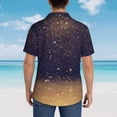 thumbnail image 6 of Goofa Gold Black Glitter Hawaiian Shirt for Men, Unisex Summer Beach Casual Short Sleeve Button Down Shirts,Aloha Tropical Floral print shirt-, 6 of 9