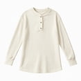 thumbnail image 5 of Sweater Tops for Women Zaewscy Women's Henley Neck Button Ribbed Knit Long Sleeve Loose Pullover Sweater Beige XXL, 5 of 8