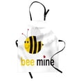 thumbnail image 1 of Honey Bee Apron, Bee Mine Romantic Cartoon Concept Heart Shaped Wings, Unisex Kitchen Bib with Adjustable Neck for Cooking Gardening, Adult Size, Yellow Charcoal Grey, by Ambesonne, 1 of 4