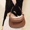 thumbnail image 4 of Bolso de hombro elegante tejido con monedero, bolso de mano con forma de media luna para mujer, 4 of 5