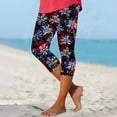 thumbnail image 2 of QATAINLAV Ofertas de Hoy en Liquidación! 4th of July Capri Leggings for Women American Flag Patriotic Yoga Pants Plus Size High Waist Soft Stretchy Capris Blue M, 2 of 6