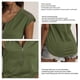 thumbnail image 5 of Mujer Cremallera Cuello en V Encaje Crochet Ojal Top Manga corta Camisa casual Transpirable Color puro, 5 of 6