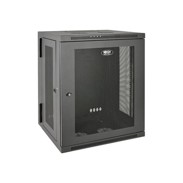 Tripp Lite 15U Wall Mount Rack Enclosure Server Cabinet Hinged Wallmount - Rack cabinet - wall mountable - black - 15U - 19"