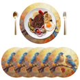 thumbnail image 3 of Ryvnso Birds on Autumn Leave Branch Round Plate Mats Dining Table Placemat 1 Piece for Holiday Decoration, 3 of 7