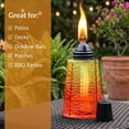 thumbnail image 3 of Seraphic Table Top Citronella Torches for Outdoor Patio, 16oz Decorative Glass Torch Citronella Oil Candles for Outside Deck, Garden, Parties, Set of 3, Sunset Orange, 3 of 11
