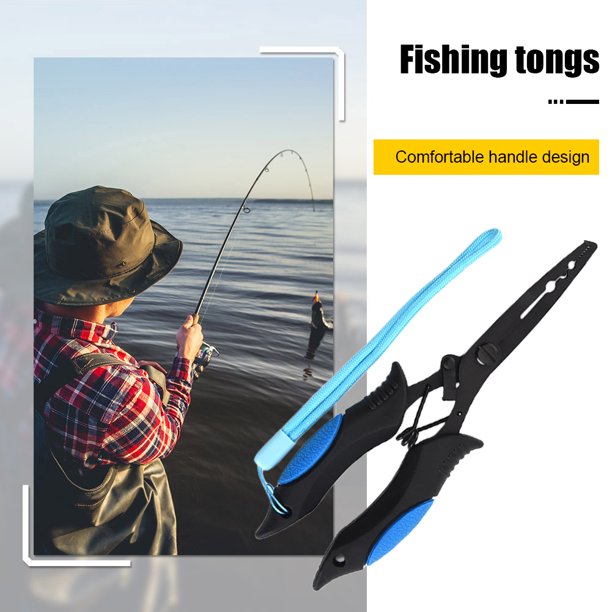Alicates De Pesca Pinzas para peces Agarre cómodo Fórceps para el control de peces Suministros para exteriores (Azul)