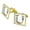 Gold, variant on Letter U Floral Monogram Initial Square Cufflink Set - Silver or Gold