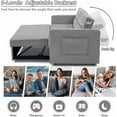 thumbnail image 5 of 54.5" Pull Out Sofa Sleeper Couch, 3-in-1 Convertible Sleeper Sofa Bed for Living Room Apartment, Breathable Chenille Adjustable Sleeper Loveseat with Pull Out Bed and Side Pockets, Gray, 5 of 9