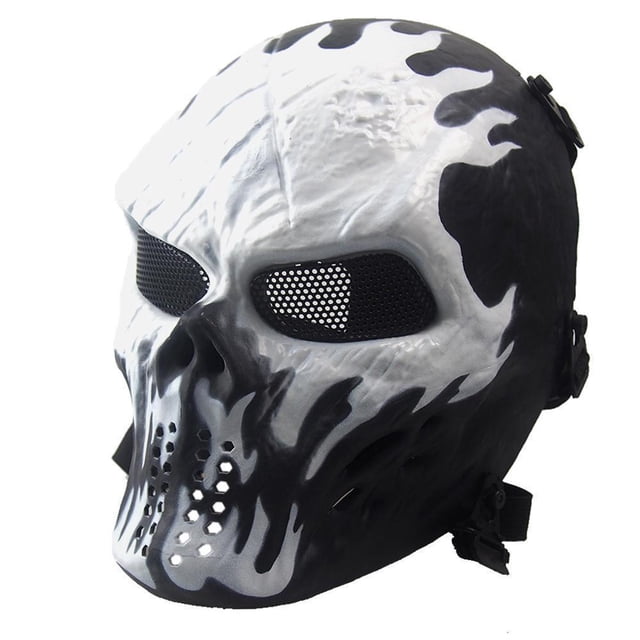 Cráneo Esqueleto máscara de cara completa con PC lentes de color gris ejército ventiladores suministros M06 táctico máscara para Halloween Paintball BB Pistola Juego de CS Cosplay y de la mascar