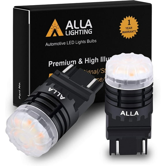 Alla Lighting 4257NA 4257 Switchback Bulbs LED Turn Signal Lights Super Bright 12V Dual Color 6000K White (DRL/Parking)/Amber Yellow(Blinker) Upgrade