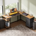 thumbnail image 7 of GALAXHERO L Shaped Gaming Desk with Drawers and Storage, L Shaped Desk with LED Lights, PC Desk with Monitor Stand, Corner Desk for Home Office (Rustic Brown, Power Outlets, 60 Inch), 7 of 7