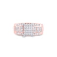thumbnail image 2 of 10kt Rose Gold Princess Diamond Cluster Bridal Wedding Engagement Ring 1 Cttw, 2 of 4