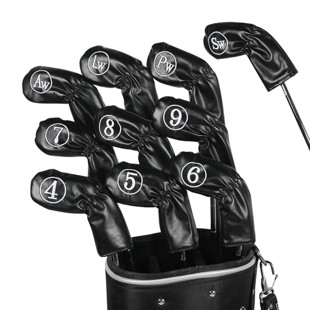 Juego de Fundas de hierro de golf de 10 piezas Cola Fundas para cabezas de hierros de golf