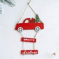thumbnail image 4 of Car Shape  Tree Ornament Letters Pattern Wood Christmas Best Wishes Hanging Pendant Home Decor, 4 of 9