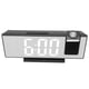 thumbnail image 4 of Reloj despertador digital con proyección, carga USB, atenuación automática, pantalla LED de espejo, reloj electrónico para dormitorio, carcasa negra, luz blanca., 4 of 14