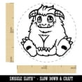 thumbnail image 2 of Chibi Sitting Yeti Abominable Snowman Self-Inking Rubber Stamp Ink Stamper - Brown Ink - Medium 1 Inch, 2 of 7
