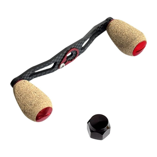 Mango de carrete de pesca, mango de carrete de pesca en roca, cebos portátiles antideslizantes universales de carbono, mango de carrete, empuñaduras Rojo