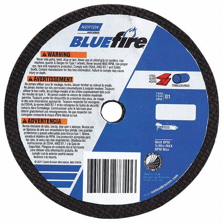 

Norton Abrasives CutOff Whl BlueFire FreeCut 14 x7/64 x1 66252843252
