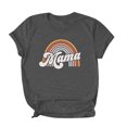 thumbnail image 3 of Meichang Mama Shirts for Women Plus Size Mama Rainbow Graphic Tee Tops Short Sleeve Crew Neck Casual T Shirts Mother's Day Shirts Gray M, 3 of 6