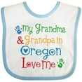 thumbnail image 3 of Inktastic Oregon My Grandma and Grandpa Love Me Boys or Girls Baby Bib, 3 of 4