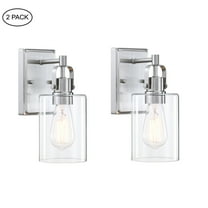 Modern Bathroom Light Fixtures Brushed Nickel Vanity Lighting over Mirrors 2-Pack