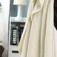 thumbnail image 2 of Unique Bargains Pure Cotton Soft Cable Knit Throw Blanket Beige 70" x 78", 2 of 7