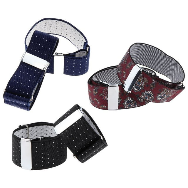 3 Pares Soporte de Manga de Brazalete Liga de de Elástico Antideslizante Ancho 3.5cm
