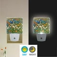 thumbnail image 2 of Yayeee LED Night Light for The Home Plug in With Light Sensors 2 Pack, Orange Floral Garden, 2 of 6