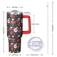thumbnail image 2 of Christmas Day 40oz Tumbler with Straw and Handle, Holiday Santa Snowman Mug, Stainless Steel Insulated Cup, Winter Festive Gifts for Women Men, 2 of 4