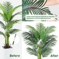 thumbnail image 2 of CUITING Artificial Palm Tree with White Tall Planter  5ft Tall Potted Artificial Silk Palm Tree Plant  Fake Tropical Plant  Home Office Floor Room Decor Plants Indoor Outdoor  Housewarmin, 2 of 9