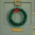 thumbnail image 4 of Corona de Navidad, corona de puerta delantera, guirnalda navideña de hojas blancas, corona de Navidad para sala de estar, ventana, fiesta, pared de Verde 25cmx25cm, 4 of 8
