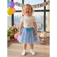 thumbnail image 4 of BemeyourBBs Kids Toddler Baby Girl Birthday Outfits 1 2 3 4 5 Years Birthday Girl Clothes Letter Embroidery Short Sleeve T-Shirt and Elastic Sequins Dot Tulle Tutu Skirt Set Baby Girl Summer Clothes, 4 of 9