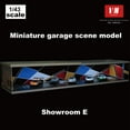 thumbnail image 4 of 1:43 Scale Diorama Diecast Car Garage Model, with LED Multi-combination Lights, Car Exhibition Showroom Scene Model Display Collection, 4 of 22