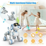 KIVDIT Robot Dog for Kids,Programmable Remote Control Robot Dog,Singing Dancing RC Robot Toys with Interactive Touch,LED Eyes,Volume Control