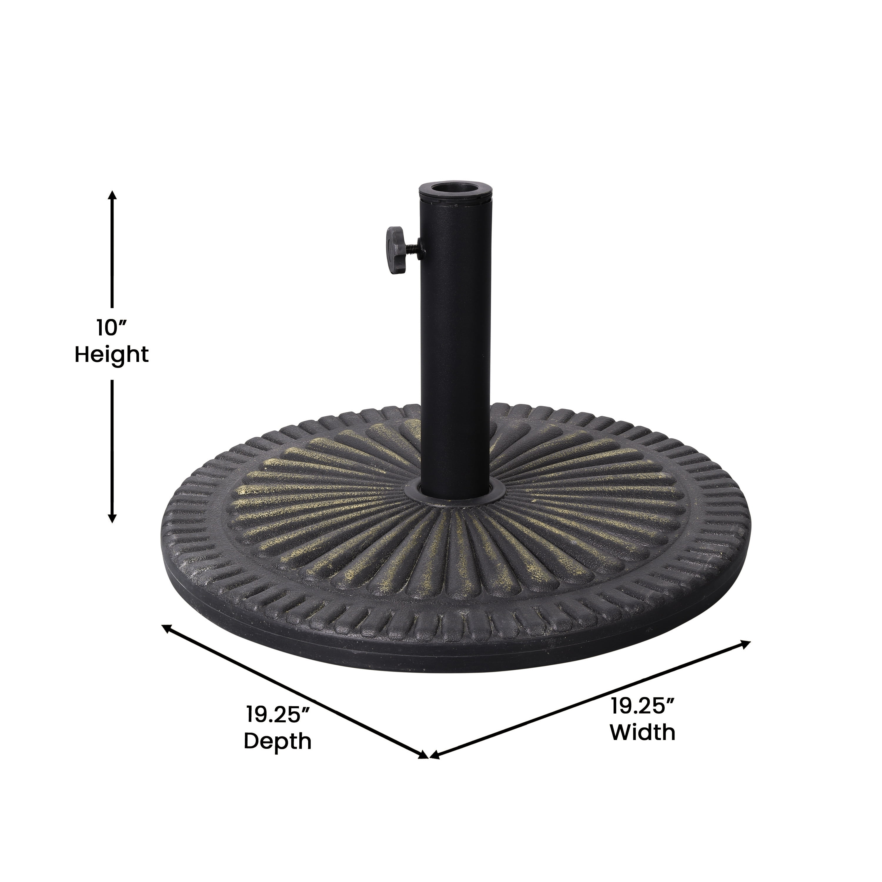 Emma Plus Oliver Bronze 32lb Plastic Polymer Coating Round Cement Umbrella Base Stand, Waterproof
